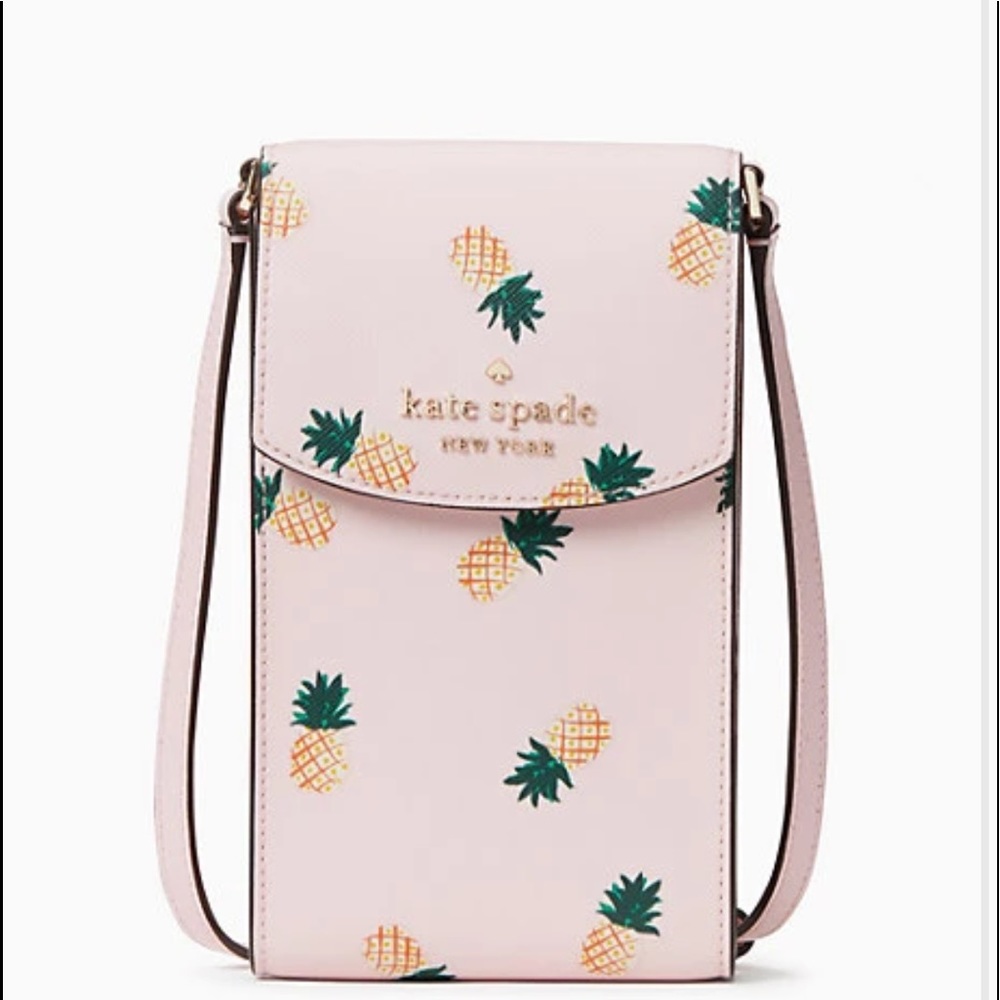 Kate spade New York staci pineapple north south crossbody Pink yellow green